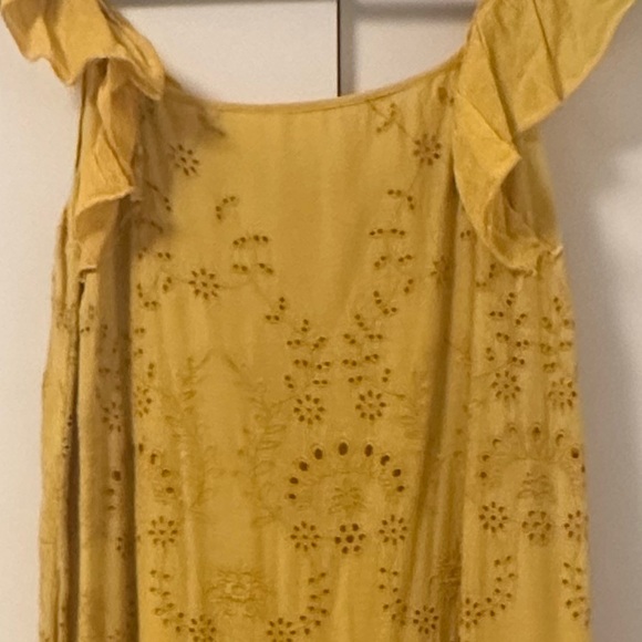 Mustard Yellow Ruffled Off the Shoulder Sundress - Picture 2 of 5